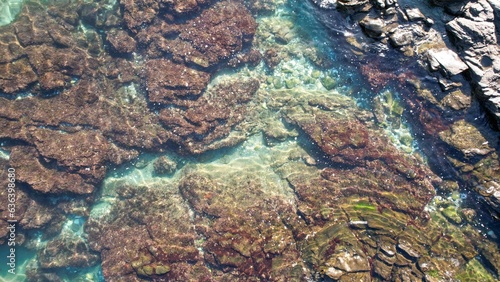 the water has very clear and there are many rocks around it