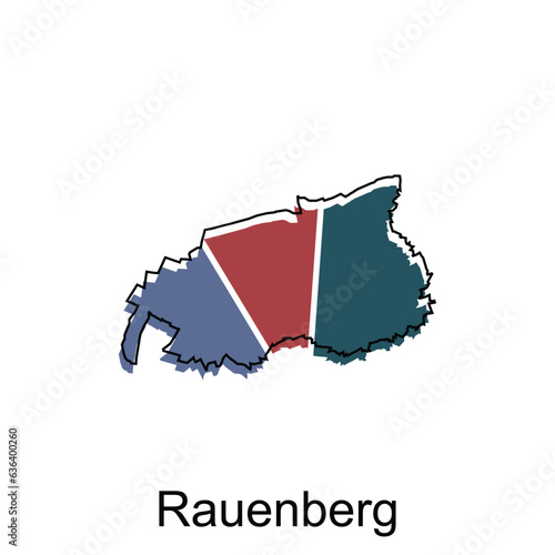 Map of Rauenberg modern with outline style vector design, World Map International vector template photo