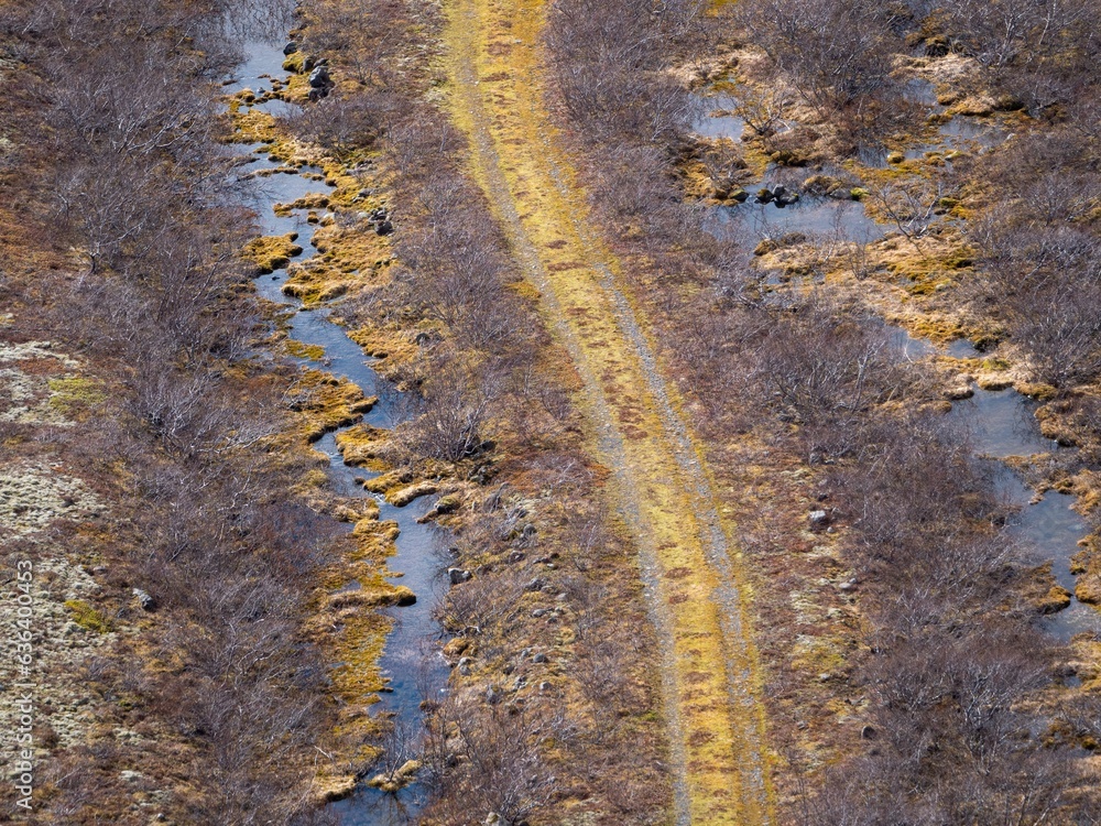 Scenic landscape of a river winding through a valley Scenic landscape of a river winding through a valley