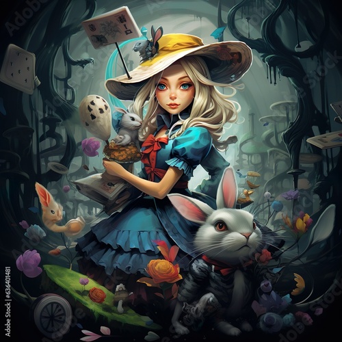 Illustration of Characters from Alice in Wonderland