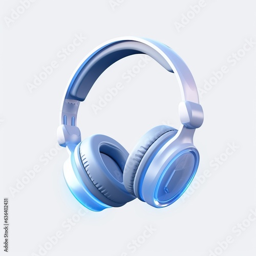 Blue headphones on a white background