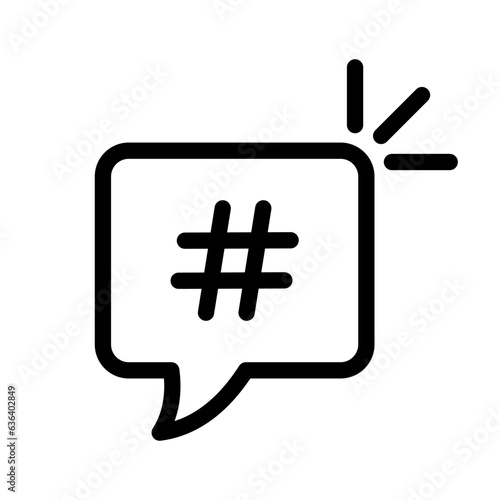 Hashtag line icon. Stroke simple pictogram. Vector illustration isolated on a white background. Premium quality symbol. Vector sign for mobile app and web sites.