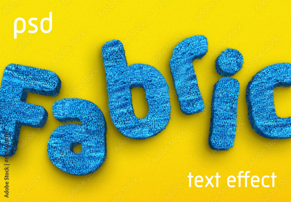 Fabric text effect Stock Template Adobe Stock
