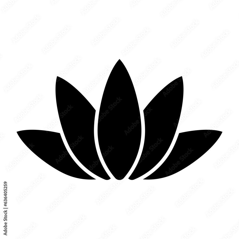 Lotus flower logo. Lotus black silhouette icon. Vector illustration isolated on white background. Lotus flower logo. Lotus black silhouette icon. Vector illustration isolated on white background.