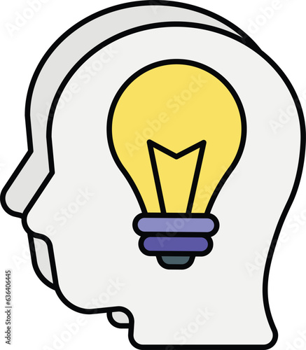 Mind Idea Color outline icons design style