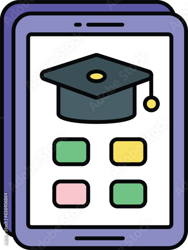 Education App Color outline icons design style