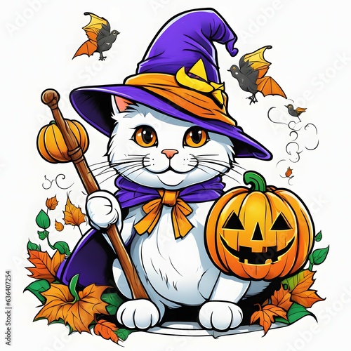 Cute Halloween Cat Sublimation Clipart