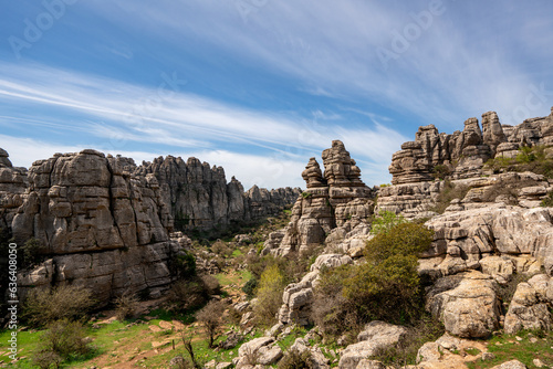 Limestone rock formations in El Torcal de Antequera nature reserve, in Spain © Luis
