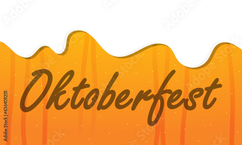 Oktoberfest beer background with foam, vector art illustration.