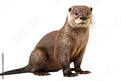 An Eurasian otter isolated on white background. Generative AI © Sandris_ua