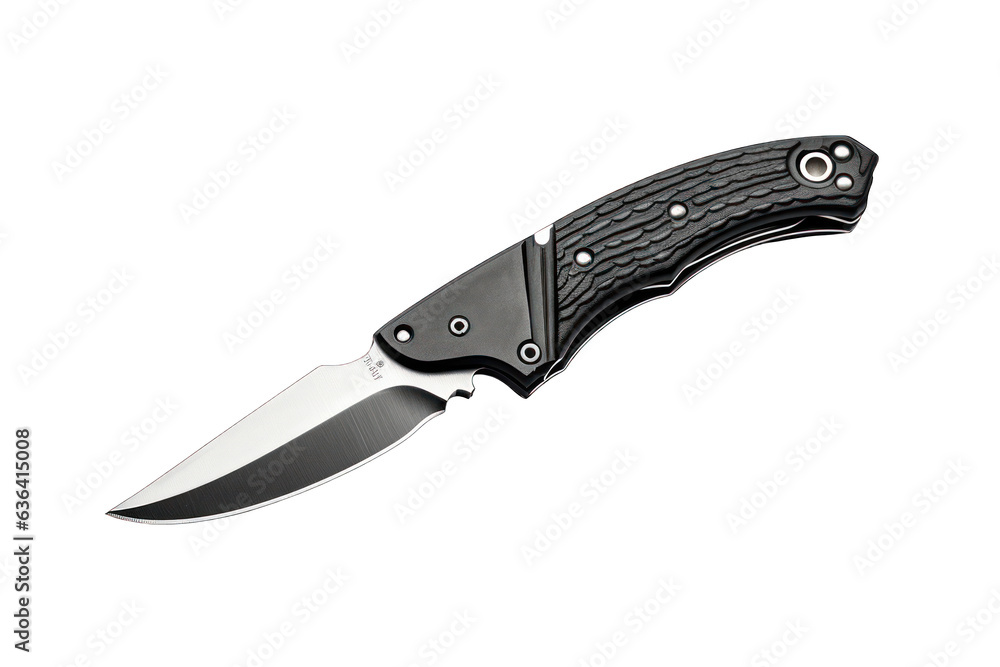 Obraz premium EDC knife isolated on white background. Generative AI