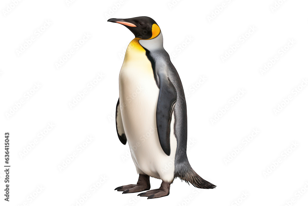 Fototapeta premium Emperor penguin isolated on white background. Generative AI
