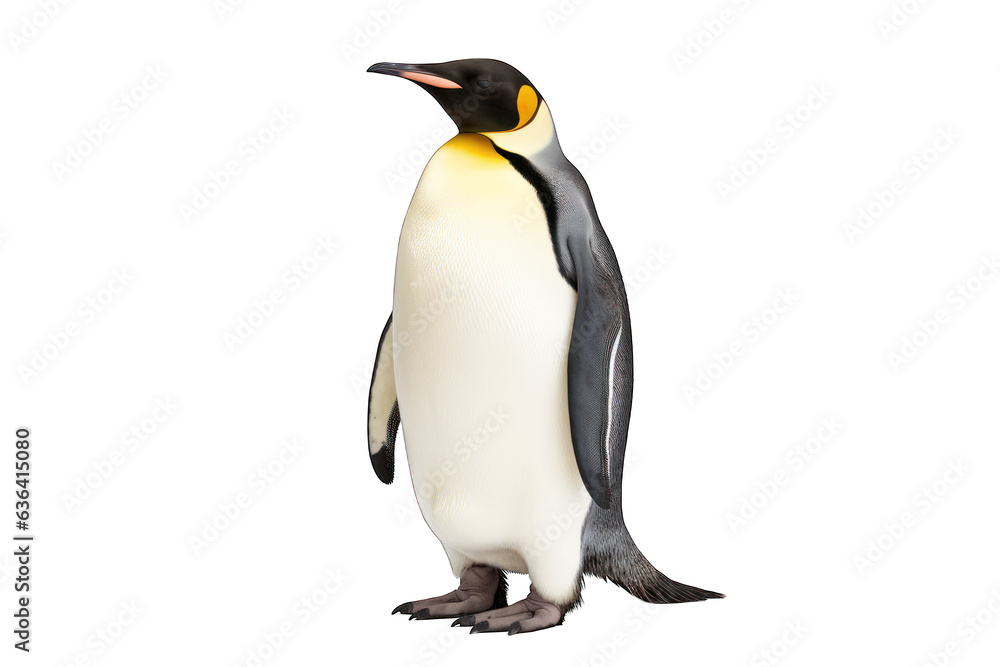 Fototapeta premium Emperor penguin isolated on white background. Generative AI