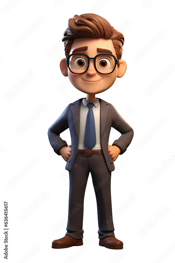 Full size of young man Businessman in suit isolated on white background. Generative AI Full size of young man Businessman in suit isolated on white background. Generative AI