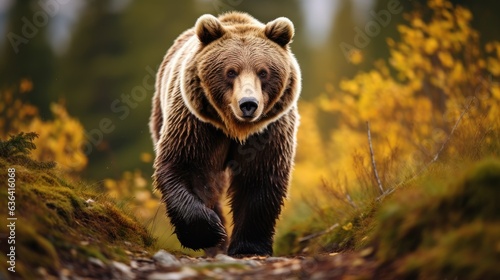 Eurasian Brown bear walking