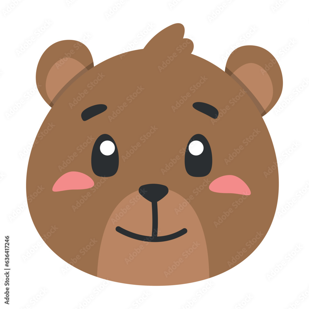 cute animal brown bear icon, flat illustration for your design flat style cute animal brown bear icon, flat illustration for your design flat style