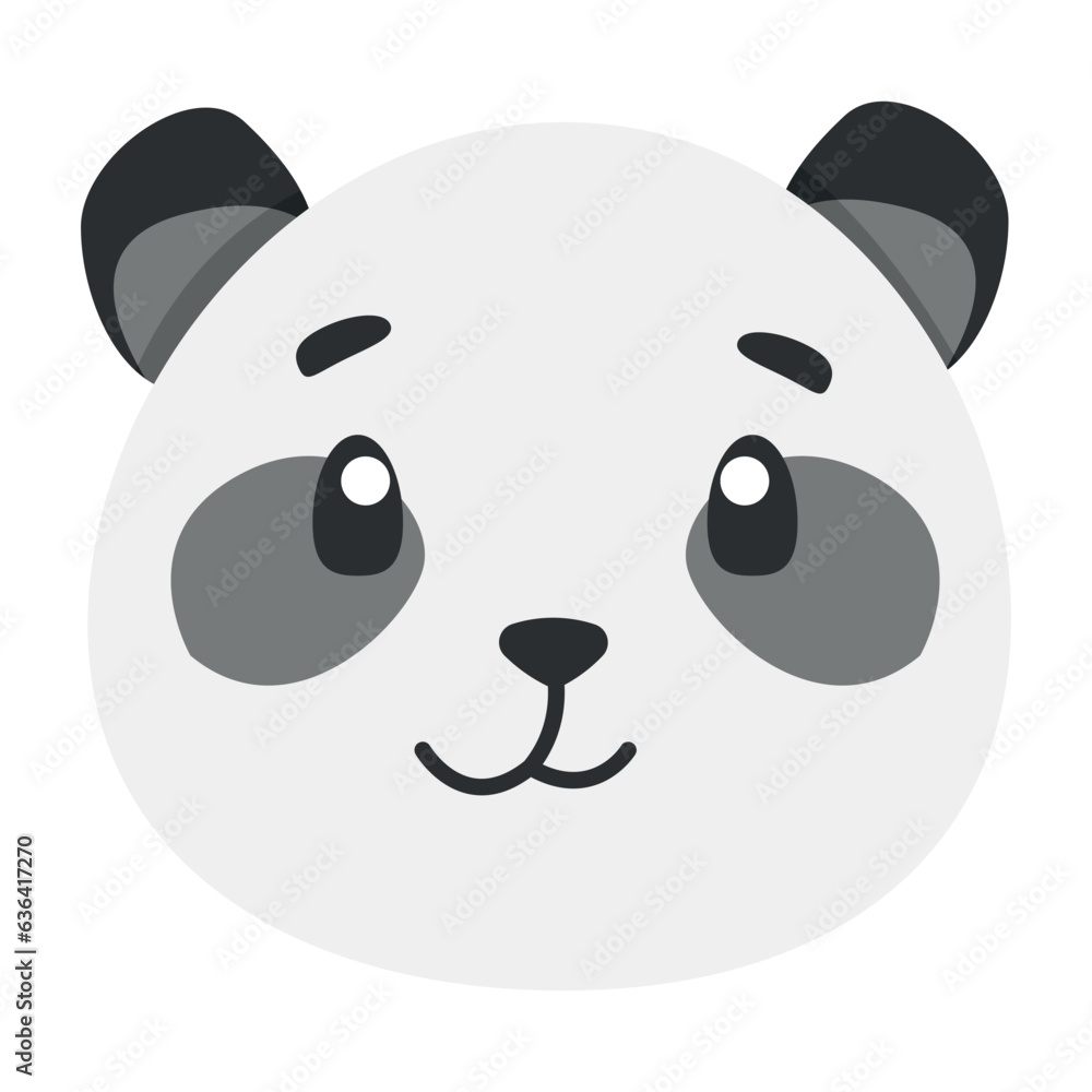 Fototapeta premium cute animal panda icon, flat illustration for your design flat style
