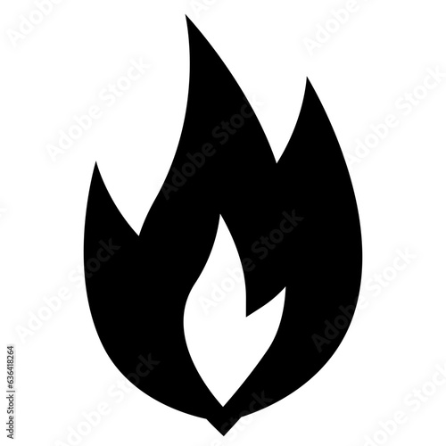 炎を表す塗りつぶしスタイルのアイコン