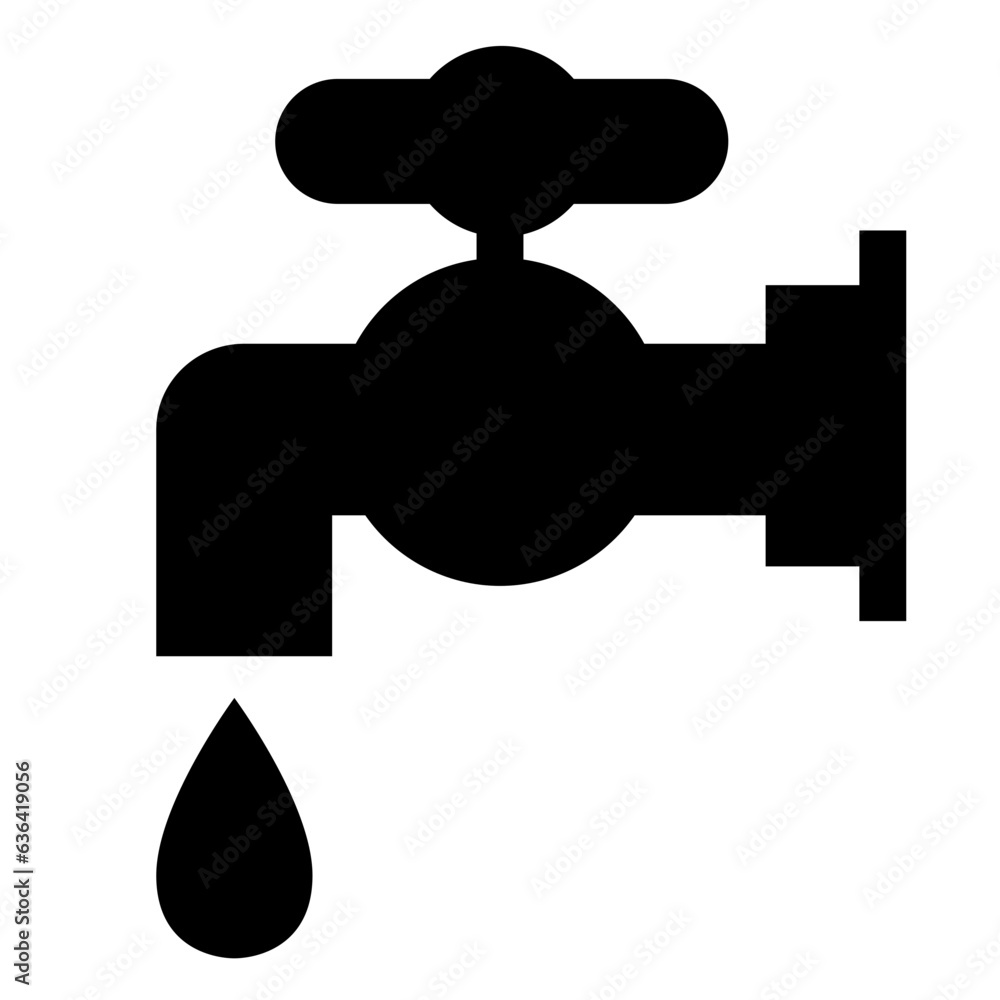 水、蛇口、飲料水を表す塗りつぶしスタイルのアイコン 水、蛇口、飲料水を表す塗りつぶしスタイルのアイコン