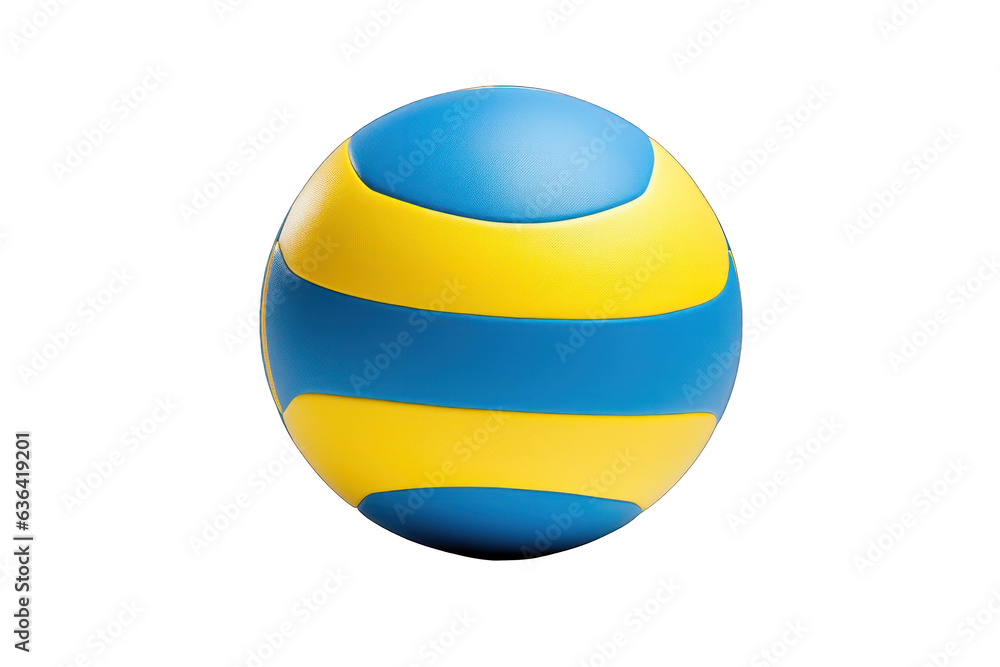 blue volleyball ball isolated on white background. Generative AI