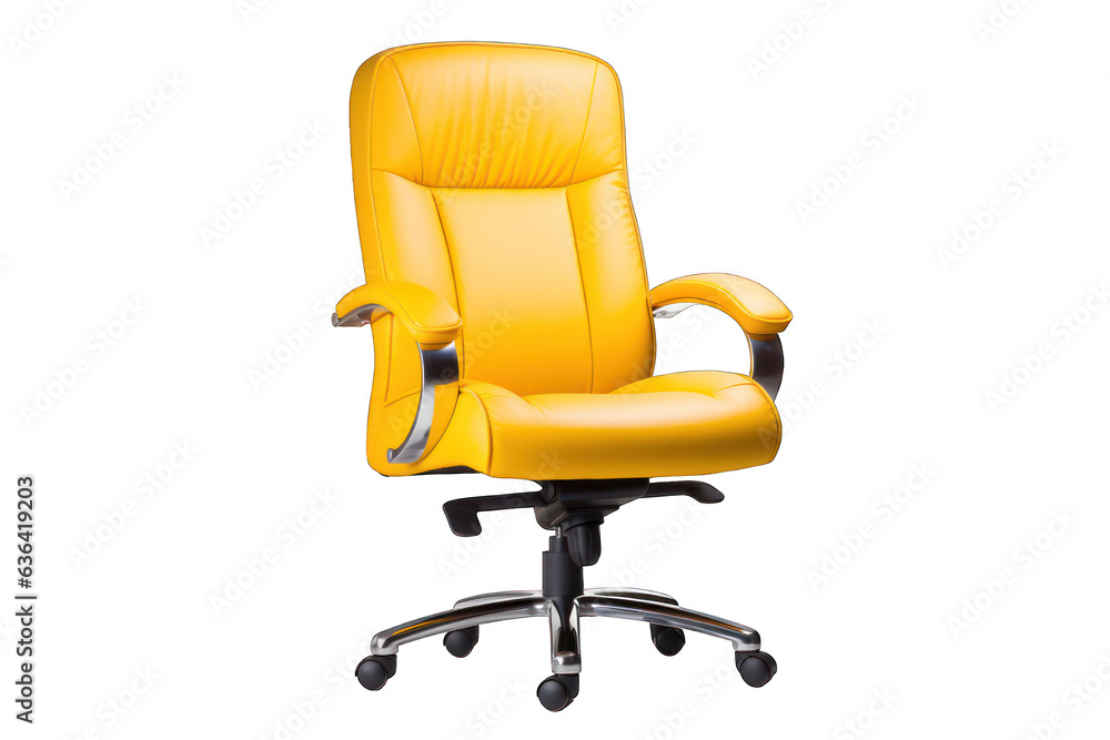 Yellow office chair isolated on white background. Generative AI Yellow office chair isolated on white background. Generative AI