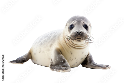 Seal pup isolated on white background. Generative AI
