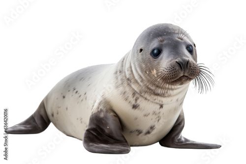 Seal pup isolated on white background. Generative AI