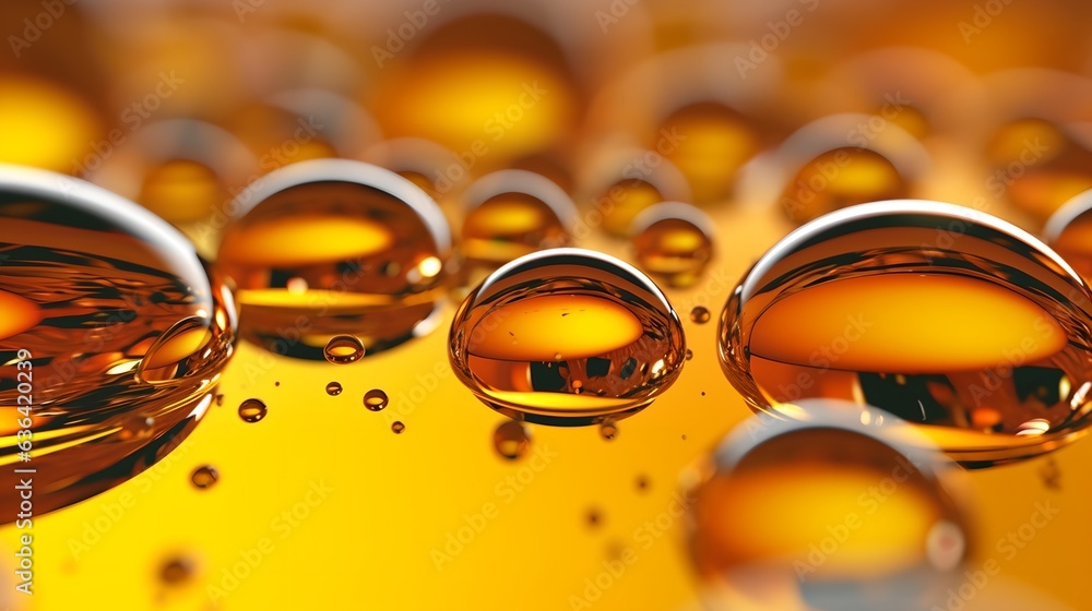 Golden yellow oil or serum, generative ai abstract background Golden yellow oil or serum, generative ai abstract background