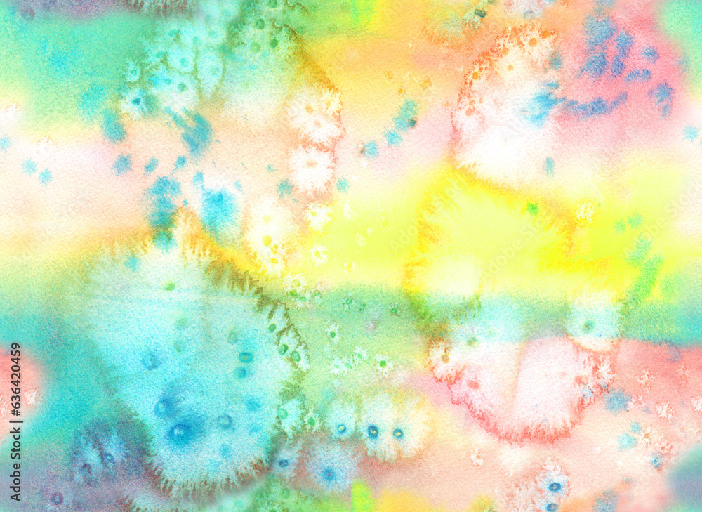 Watercolor colorful abstract background. This hand-painted watercolor background invites you to immerse yourself in its serene beauty where pastel colors come together to create a visual symphony.