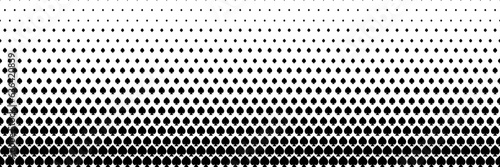 horizontal black halftone of spades icon of playing card design for pattern and background.