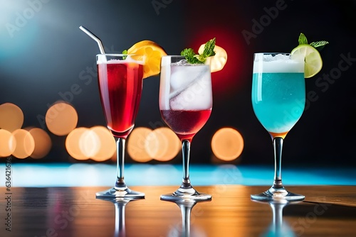 cocktail with blurry light background