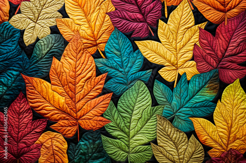 Wallpaper Mural Generative AI illustration of leaves with fall and winter colors viewed from above textured Torontodigital.ca