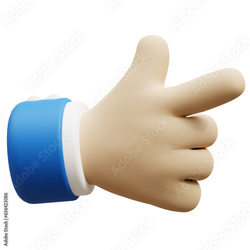 Hand Gesture 3D Illustration photo