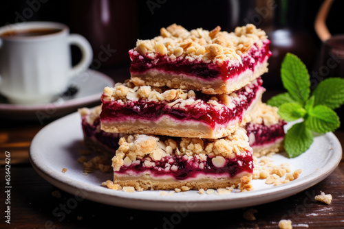 Plate of Delicious Raspberry Bars