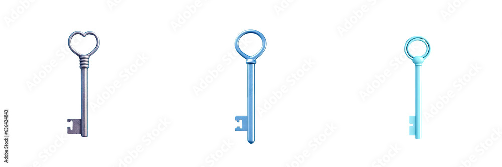 Blue key on transparent background Blue key on transparent background