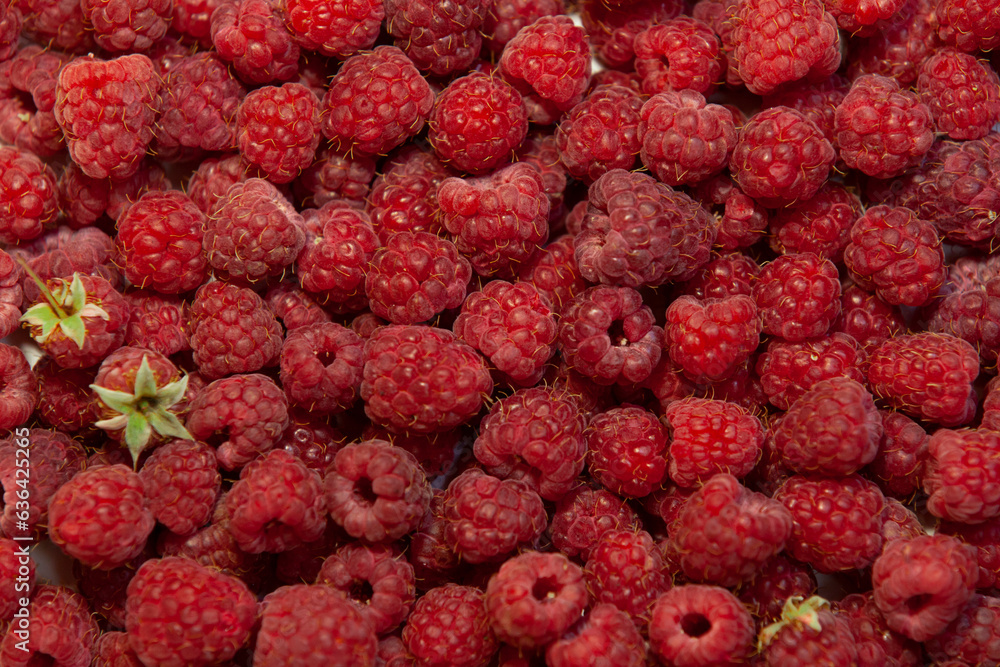 Ripe raspberry full-frame background. Fresh organic berries. Top view. Ripe raspberry full-frame background. Fresh organic berries. Top view.
