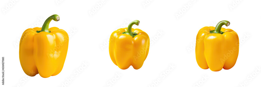 Yellow bell pepper against a transparent background Yellow bell pepper against a transparent background