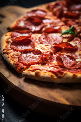 delicious Italian pizza close up texture