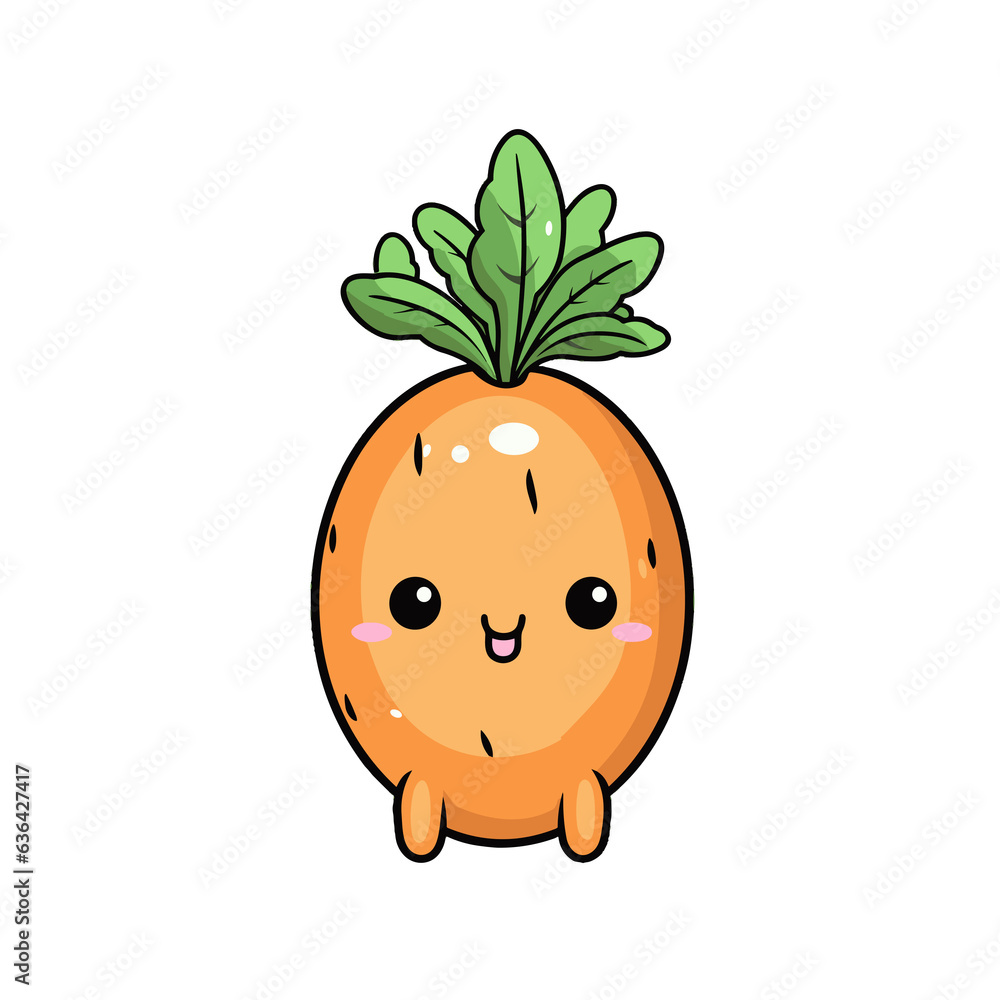 Obraz premium Carrot watercolor vector illustration, Vegetable isolated on transparent background, AI Generative