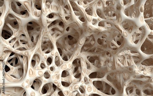 Bone tissue, generative ai macro view illustration porous texture of the bone