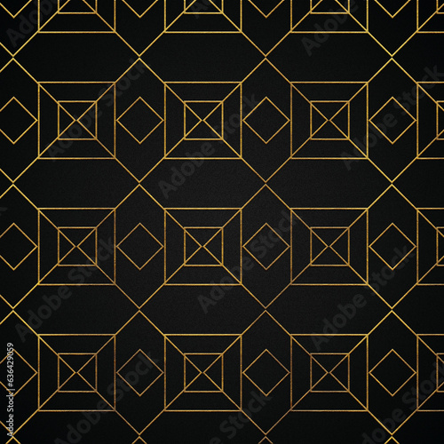 Golden abstract linear luxury style 80 pattern, square modern pattern design.