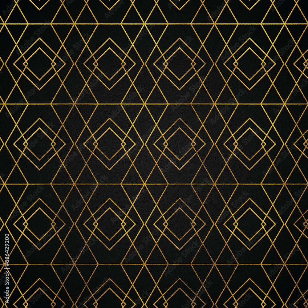 Fototapeta premium Golden abstract linear luxury style 81 pattern, square modern pattern design.