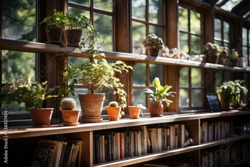 bookcase in a sustainable house