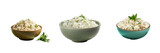 Herb rice in a bowl on transparent background