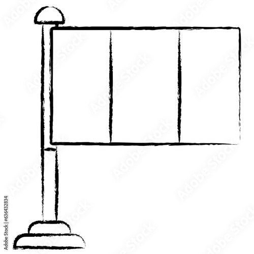 Hand drawn Mali flag icon