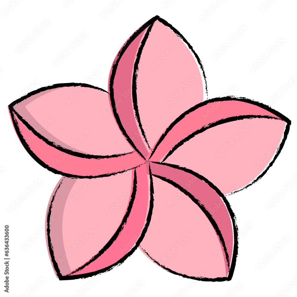 Hand drawn Frangipani flower icon