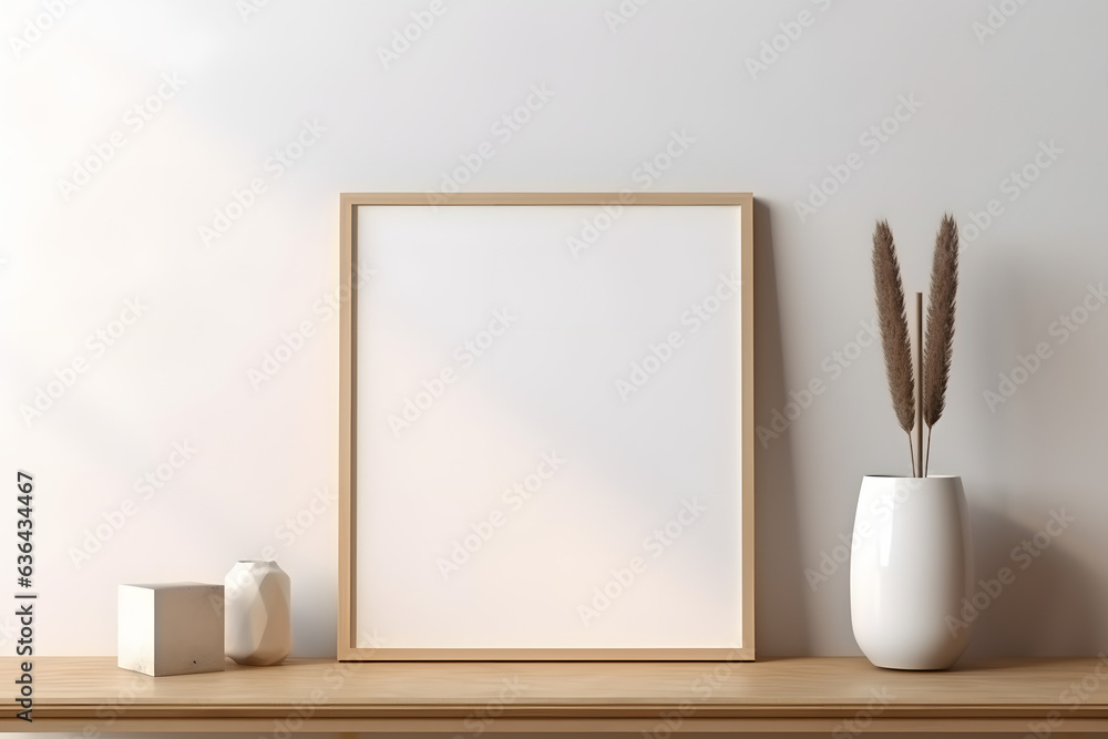 Fototapeta premium Aesthetic Balance: Stylish Frame Mockup, generative ai