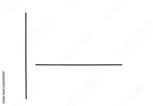 Photography Metal tubular rod for tent frame or stand or other structure on an isolated back