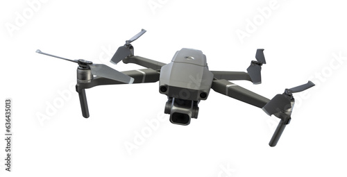 A flying drone isolated on transparency background