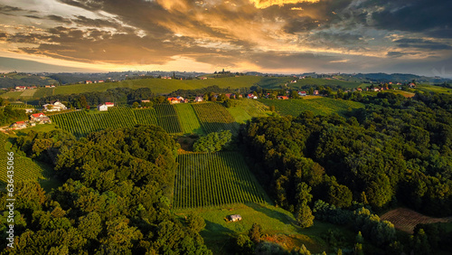 Capturing the morning with a drone in a beautiful view